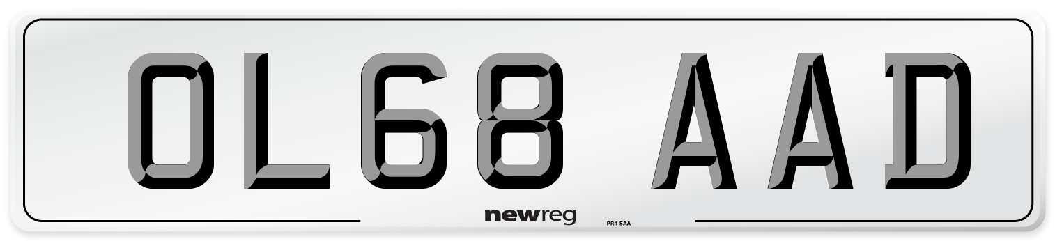 OL68 AAD Number Plate from New Reg